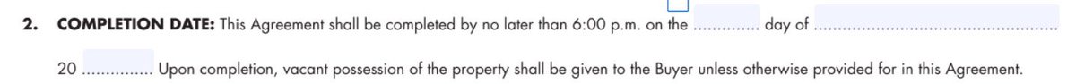 Completion can happen anytime on the day of closing - it’s important that the seller has vacated before that occurs.  There is a reference to 6pm in the APS &amp; many think that’s when the seller has until to vacate.  However,  point 2 in the APS, clearly states no later than 6pm.