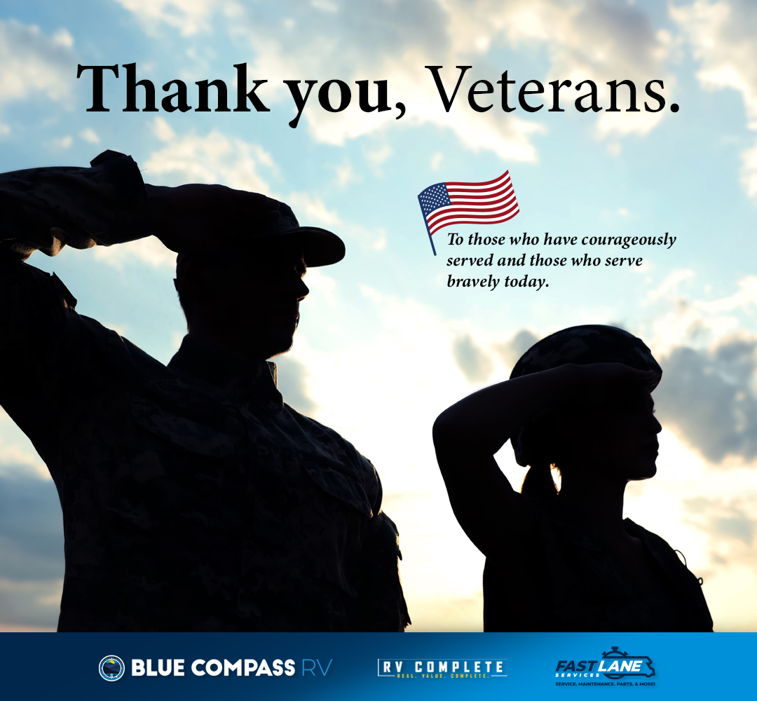 🎖️ From all of us at Blue Compass RV Manteca, Thank you, Veterans. 🎖️

---

Blue Compass RV of Manteca
Proud recipient of the
RV Business Top 50 Dealer Award and
The Gaylord Maxwell Innovation Award

Find your new Trailer or RV at:
bluecompassrv.com/locations/cali… | 833.648.2548