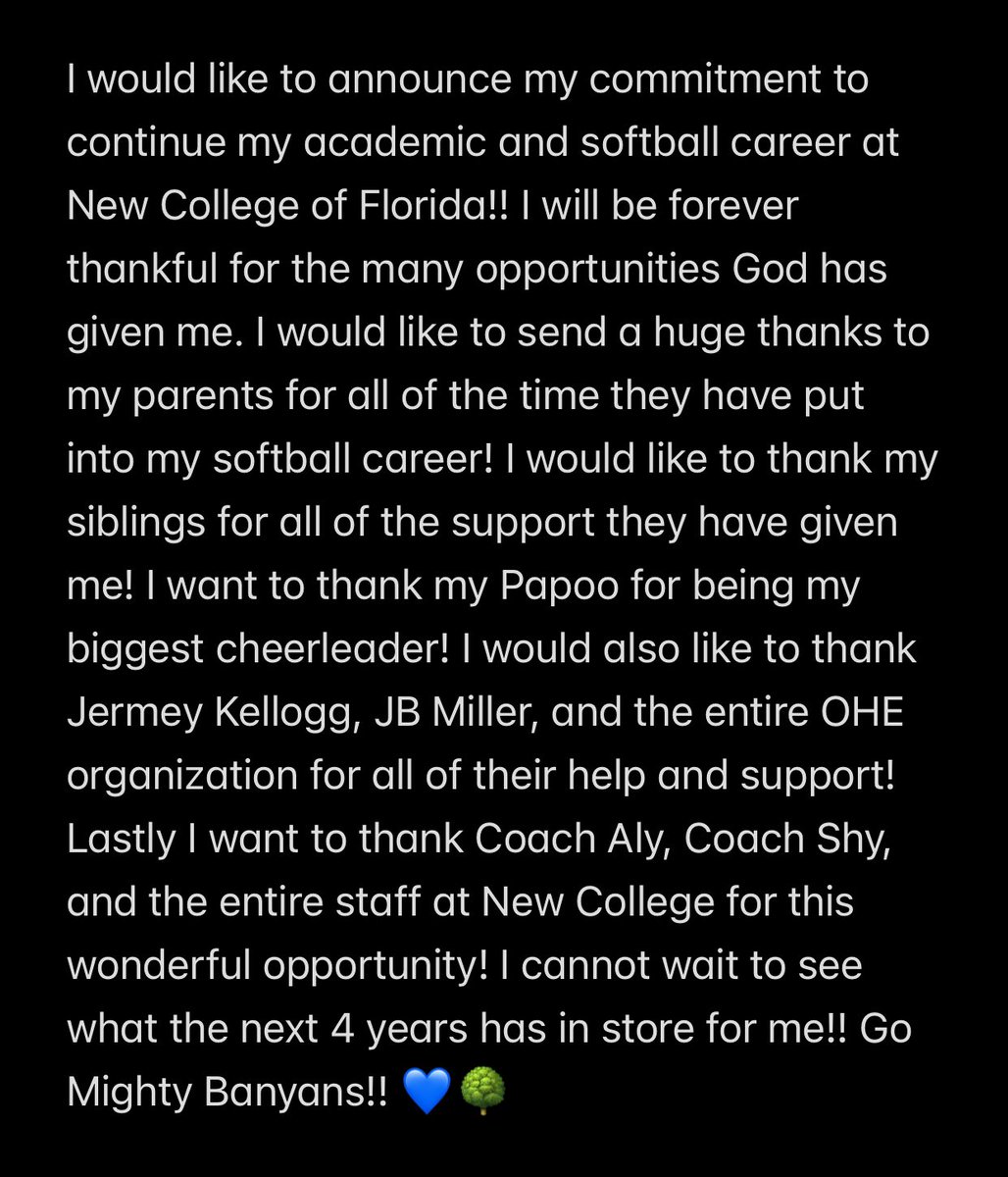 So excited to be a Banyan!! <a href="/Shy_Blake/">Coach Shy Nunez</a> <a href="/Coach_Aly_Bz/">Aly Bermudez</a> <a href="/ncfbanyanssb/">NCF Softball</a> <a href="/OHE18UNational/">OHE 18U Kellogg/Miller</a>