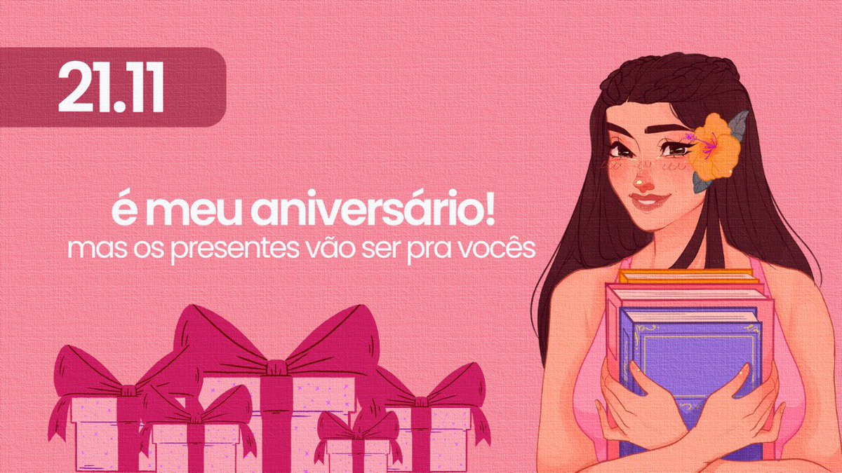 readwithni's tweet image. 🌷 B-DAY DA NI 🌷

dia 21 é meu aniversário de 19 anos. pensei muito em como comemorar isso com você e vai acontecer assim: no dia 21 eu vou liberar 19 e-books diferentes no meu canal no whatsapp. quem quiser participar, o link vai estar no fio.