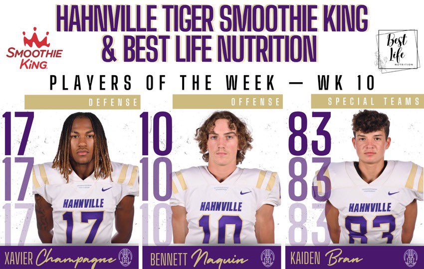 Players of the week for WEEK 10... on to the playoffs!