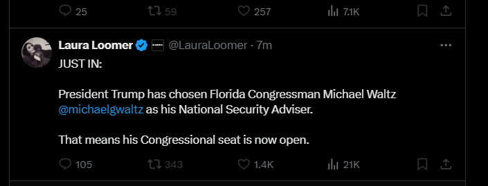 Somehow <a href="/LauraLoomer/">Laura Loomer</a> seems to think <a href="/elonmusk/">Elon Musk</a> is watching over her🤣 I think she gives Blowies the same way Trump does. Having to say we know how Trump gives blowies to <a href="/SpeakerJohnson/">Speaker Mike Johnson</a> is disturbing in and of itself. A Congressional seat that will be taken by a DEMOCRAT😊