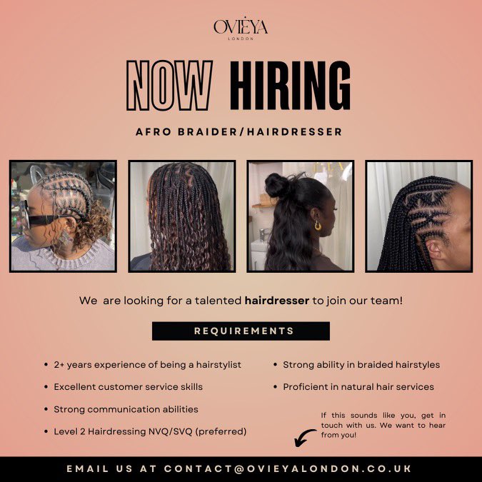 efe_delight's tweet photo. By the grace of God my first salon is turning 2 this month! I can’t believe I’ve been in this industry for 5 years 🥹
We’re still working on finding the perfect staff to join the Ovieya family 🥰 if you or anyone else would be interested in a hairdresser role, full time/part time https://t.co/G5sATvS5NY