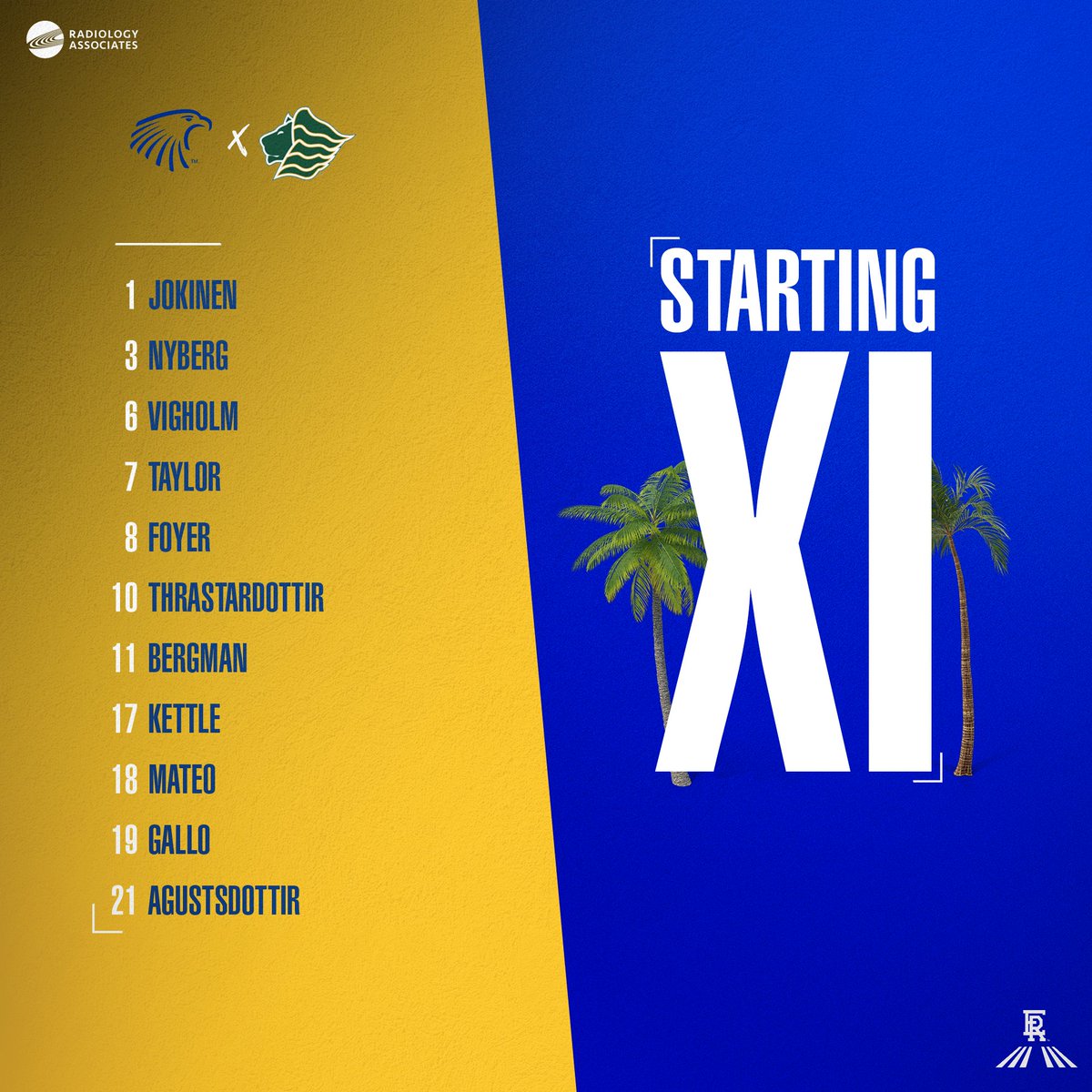 The Eagles are set to open the <a href="/D2SSC/">Sunshine State Conference</a> tournament tonight against Saint Leo with this starting lineup.
