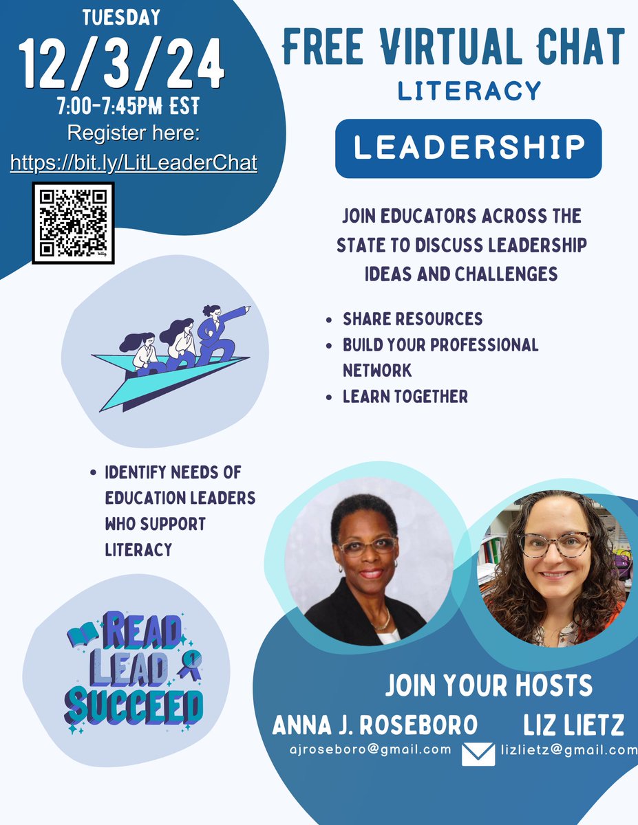 MCTE (@mcte_mi) on Twitter photo Join Liz Lietz and Anna J. Roseboro for a free virtual literacy chat in December!
Sign up at bit.ly/LitLeaderChat! <a href="/michiganreading/">Mich Reading Assoc</a> #NCTEVillage Join Liz Lietz and Anna J. Roseboro for a free virtual literacy chat in December!
Sign up at bit.ly/LitLeaderChat! <a href="/michiganreading/">Mich Reading Assoc</a> #NCTEVillage