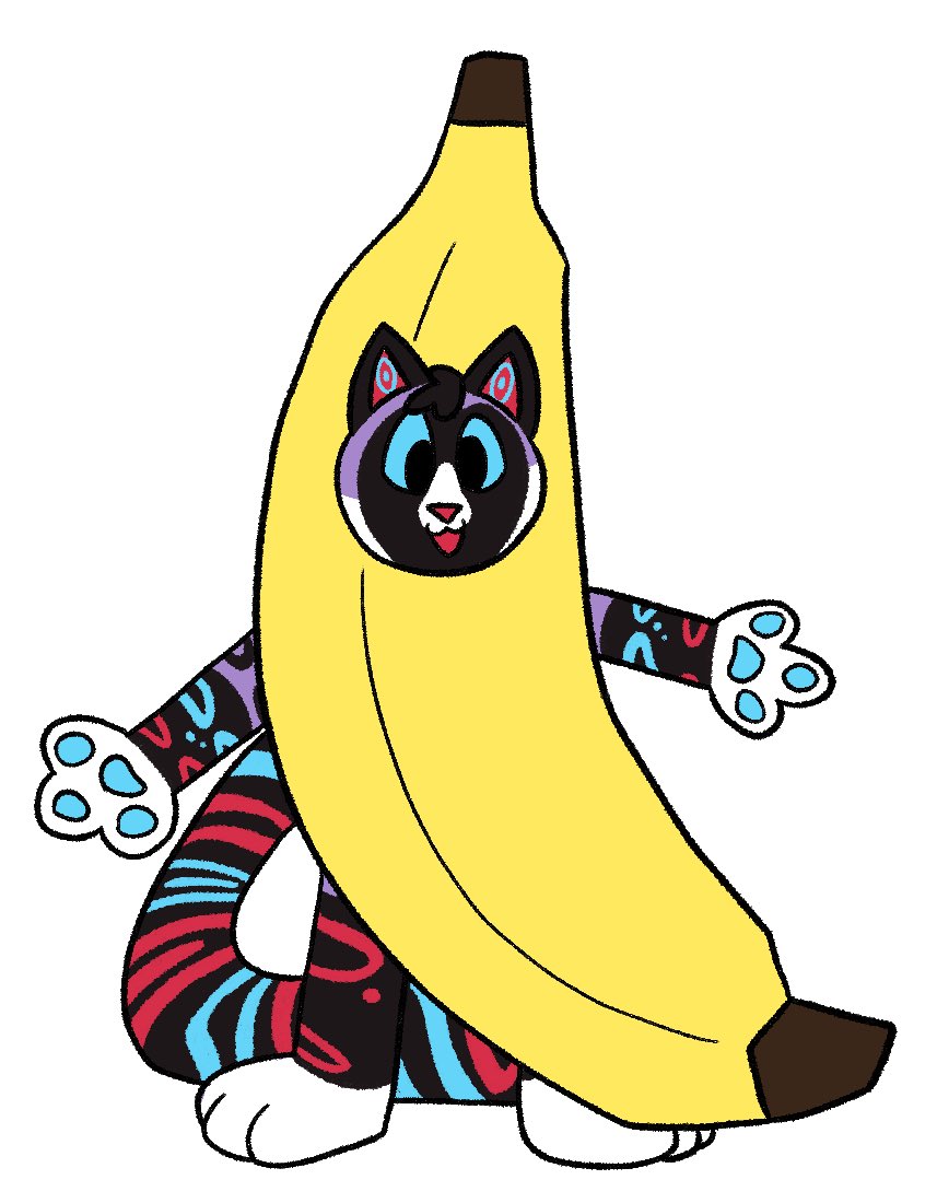 staticshark_'s tweet photo. bonus galileo in the banana suit because theres always gotta be at least one https://t.co/JqlkUSoPFf