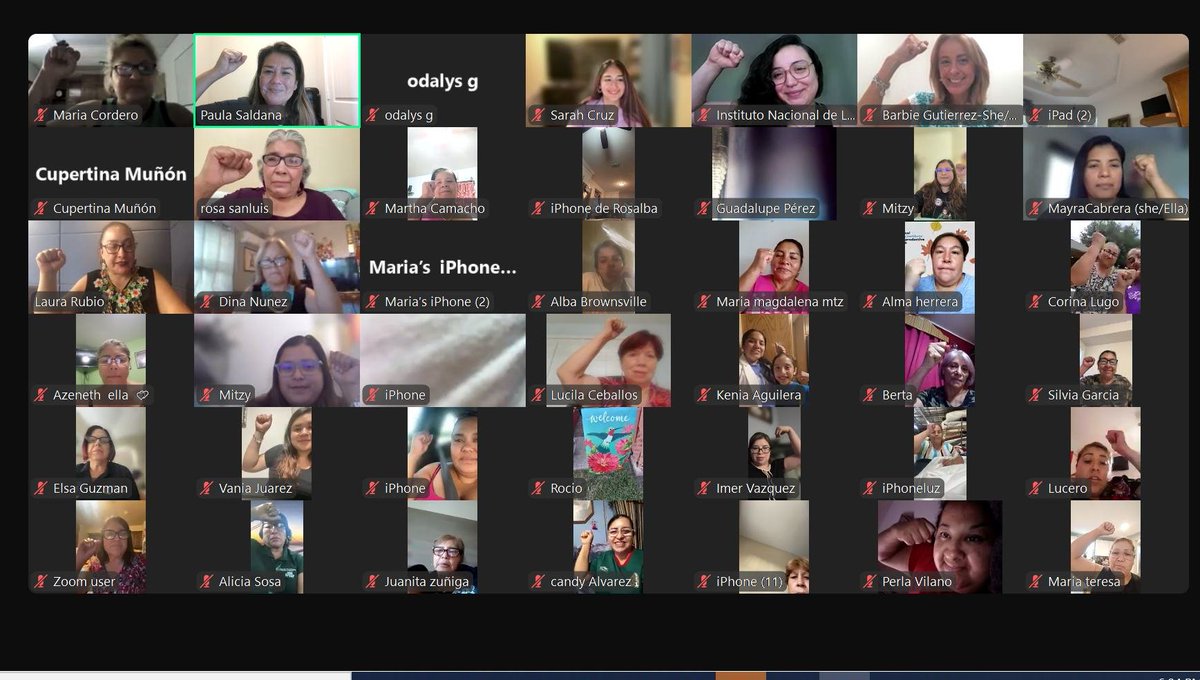 PoderosasTX's tweet photo. Poderosa/xs monthly meeting. We reached about 100 activists/fans and leaders from the Rio Grande Valley and Houston, TX! Thanks to ACLU Texas and Las Malcriadas Fronterizas for their excellent presentations. August 29. #SoyPoderosa #SomosPoderosxs #SoyPoderosx #SomosPoderosas https://t.co/h34i09tvcG