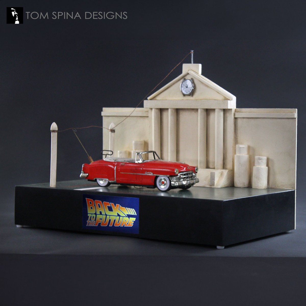 TomSpinaDesigns's tweet photo. To recognize the historic date when lightning struck the Hill Valley Clock Tower, here's a pair of #BackToTheFuture displays we created for clients. See more cool work like this at https://t.co/qo2UV4Bqt9!

#BTTF #TomSpinaDesigns #SaveTheClockTower https://t.co/CGD2qDBQOp