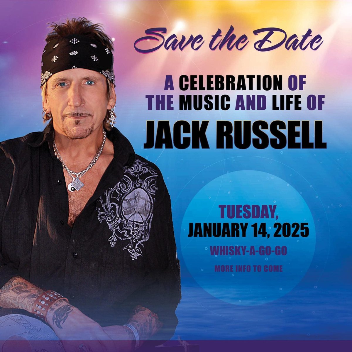 TheWhiskyAGoGo's tweet image. Save the date! #jackrussellsgreatwhite #jackrussell #greatwhite Celebration of Music &amp;amp; Life -January 14th