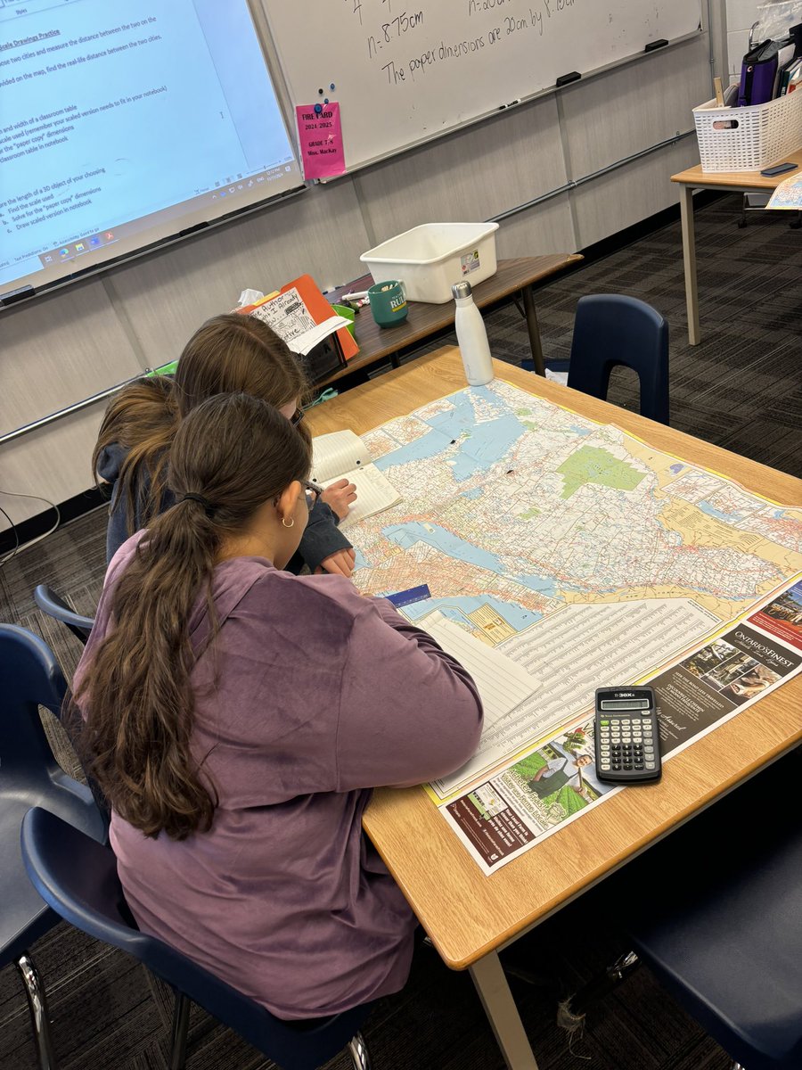 Ss used maps 🗺️ to deepen their understanding of scale drawings. Ss found the distance between two cities on a map, then used the map’s scale to find the real life distance. #reallifeapplications