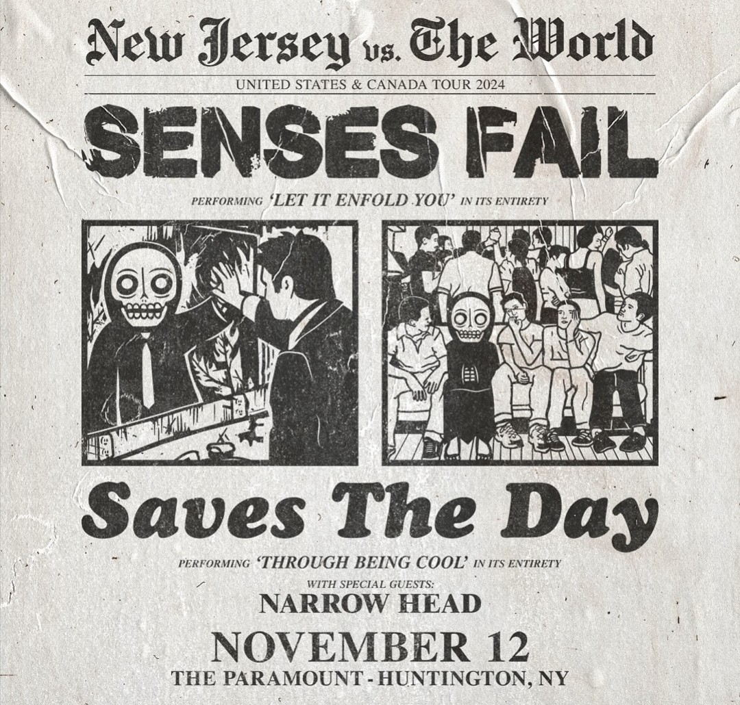 HowWeAreupdates's tweet image. Tomorrow night!! @SensesFail / @savestheday with @NARROW_HEAD at @TheParamountNY in Huntington, NY 🎸🔥