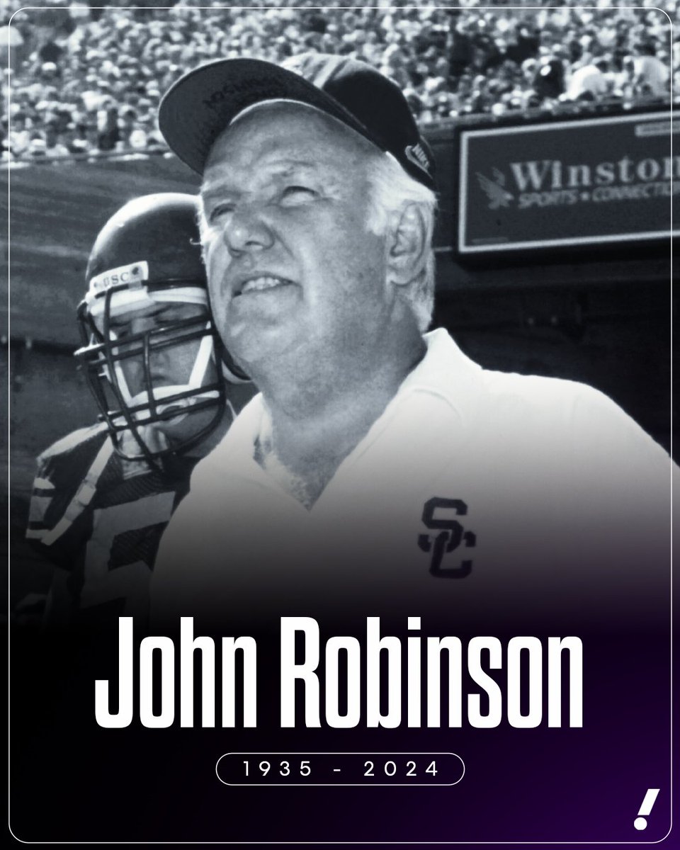 YahooSports's tweet photo. Former USC football coach John Robinson has passed away at the age of 89. https://t.co/xjputyQyKp