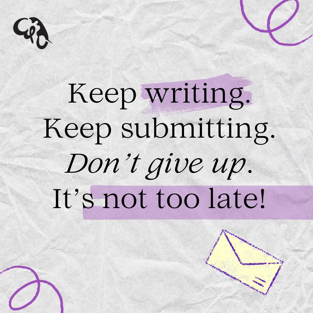 Elephant Page Publishing (@elephantpage) on Twitter photo A great example of why you should never give up! Send through your manuscripts to the email below!
elephantpagesubmissions@gmail.com
Thank you to Christabel from our Design & Production Department for creating this! #writing #community #manuscript A great example of why you should never give up! Send through your manuscripts to the email below!
elephantpagesubmissions@gmail.com
Thank you to Christabel from our Design & Production Department for creating this! #writing #community #manuscript