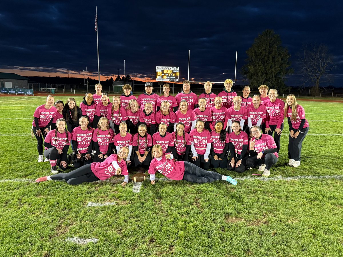 HVILLE_SPARTANS's tweet photo. Powder Puff Football Update: Great weather, team bonding, a defensive battle, and a lot of fun happening in Harold L. Schaefer Memorial Stadium tonight. In overtime, the seniors pull out the victory.
Final: 6 - Seniors vs. Juniors - 0
#SeniorsWin #SpartanProud #GoSpartans https://t.co/c4Szn1Hhyb