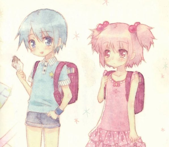Rikashaymin's tweet photo. Baby Madoka and Sayaka will always be dear to me https://t.co/0OGDEah6Ow
