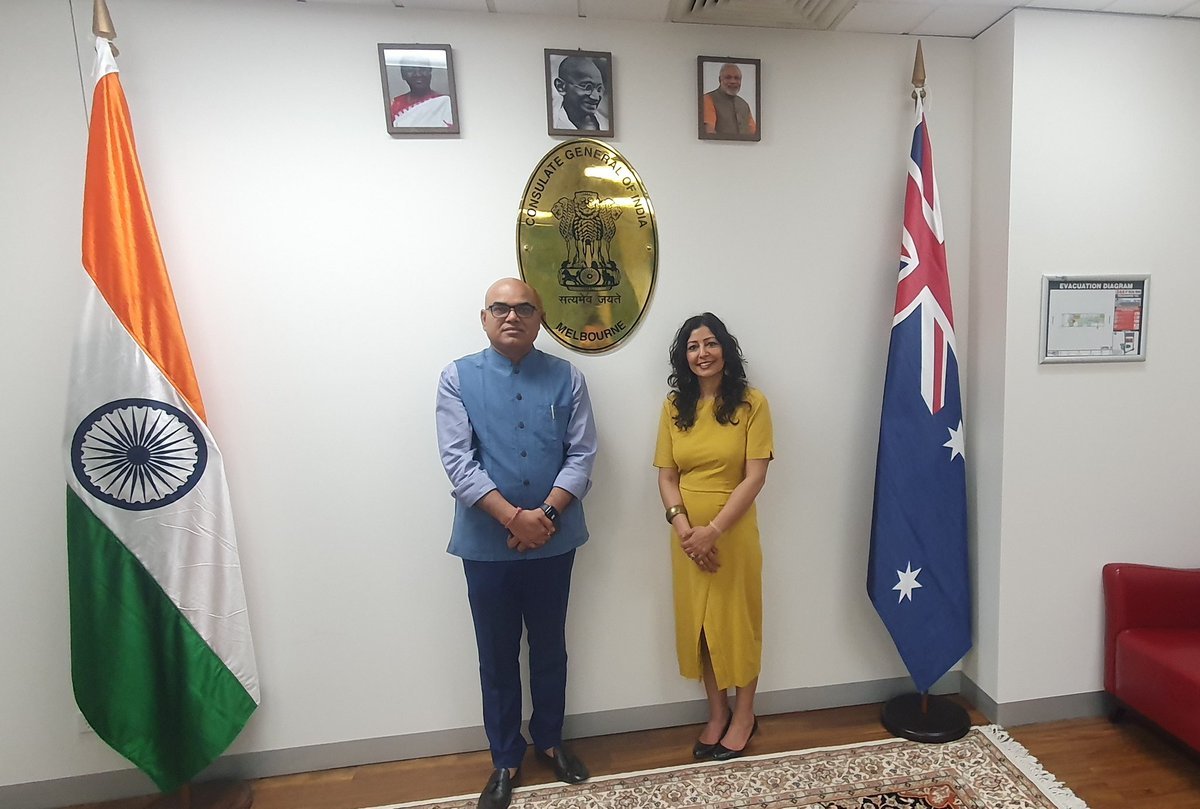 NeelimaChoahan's tweet photo. Lovely to meet with the Consul General Dr Sushil Kumar and talk all things India and Australia. #IndianConsulate https://t.co/PAxfVg1JkY