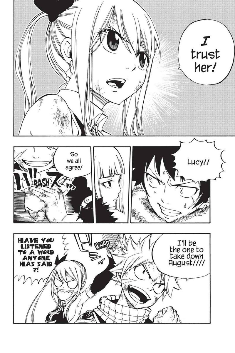 mrs_michelson's tweet photo. Rereading Fairy Tail: Chapter 484 | Kagura kiss Erza! She loves her 🤭 | Brandish says she will negotiate for August to back up. | Lucy of course you do. You know good people when you see them. | Gajeel I wouldn’t say all that. 
#FAIRYTAIL https://t.co/kQ5UisorM9