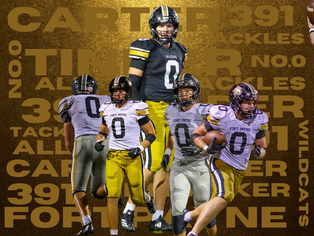 Fort Payne Football (@fpcatsfootball) on Twitter photo Another Fort Payne Football record was broken this past Friday night by <a href="/carter_tinker/">Carter Tinker</a>
Carter hs become the All-Time Tackle leader in school history with 391! Senior LB is having a great senior campaign so far, and proves to be a problem for opposing offenses each week! Another Fort Payne Football record was broken this past Friday night by <a href="/carter_tinker/">Carter Tinker</a>
Carter hs become the All-Time Tackle leader in school history with 391! Senior LB is having a great senior campaign so far, and proves to be a problem for opposing offenses each week!