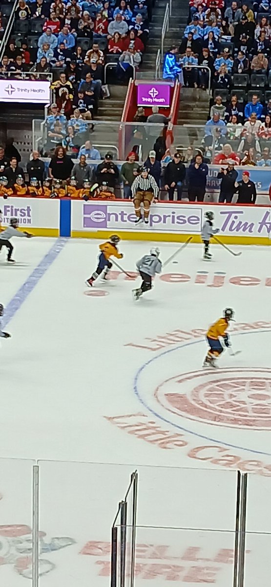 Shorsey out here reffing youth hockey at halftime