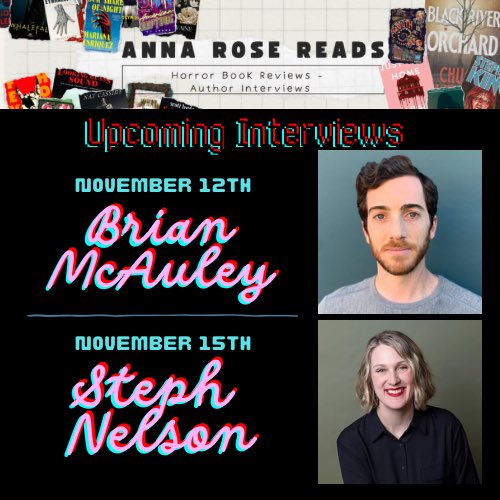 Anna (@anna_rose_reads) on Twitter photo Bringing this year in interviewing to a close with two amazing folks!
Tomorrow - Full interview with <a href="/BrianMcWriter/">Brian McAuley</a> to celebrate the pub of Candy Cain Kills Again!
Friday - Conversation with <a href="/stephdresnelson/">Steph Nelson</a> will go live where we discuss her latest, The Threshing Floor! Bringing this year in interviewing to a close with two amazing folks!
Tomorrow - Full interview with <a href="/BrianMcWriter/">Brian McAuley</a> to celebrate the pub of Candy Cain Kills Again!
Friday - Conversation with <a href="/stephdresnelson/">Steph Nelson</a> will go live where we discuss her latest, The Threshing Floor!