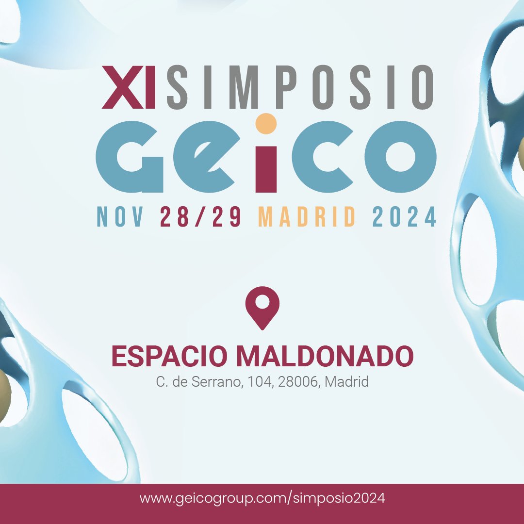 GEICOgroup's tweet photo. ¡¡No lo olvides!! 🚨
Este año la sede en la que se celebrará nuestro XI Simposio GEICO y Asamblea, los días 28 y 29 de noviembre será:
📍 𝗘𝗦𝗣𝗔𝗖𝗜𝗢 𝗠𝗔𝗟𝗗𝗢𝗡𝗔𝗗𝗢 (C/ Serrano, 104, Madrid).
¡Te esperamos allí!
#XISimposioGEICO #TeamGEICO #CáncerGinecológico https://t.co/22l1FJqRMN