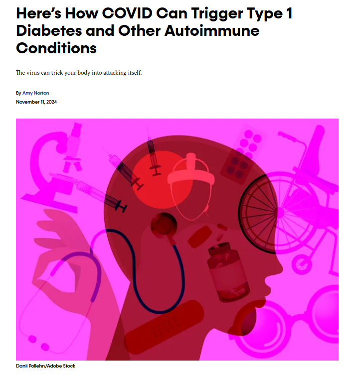 BigBadDenis's tweet photo. Here’s How COVID Can Trigger Type 1 Diabetes and Other Autoimmune Conditions.

The virus can trick your body into attacking itself.

Source: https://t.co/nTb1tV2Zyh https://t.co/EKfpYyXIT9