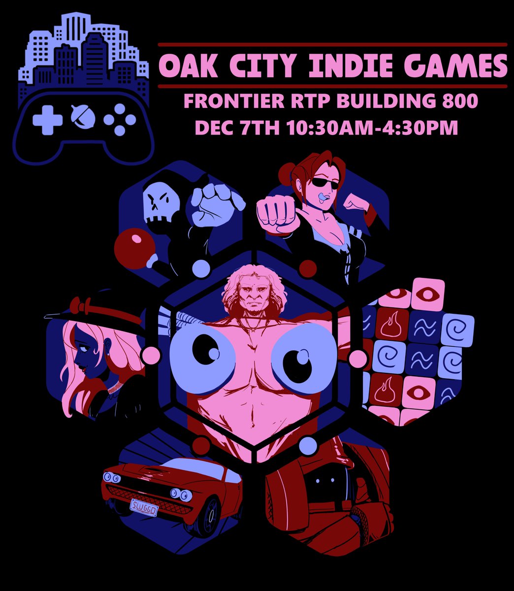 SLUGGO ATE THIS YEAR'S ART RIGHT UP 👏

Tickets available online and at the door until we sell out! eventbrite.com/e/oak-city-ind…

🎮 OAK CITY INDIE GAMES 2024
📍 Frontier RTP Building 800 
📅 December 7th 10:30AM-4:30PM