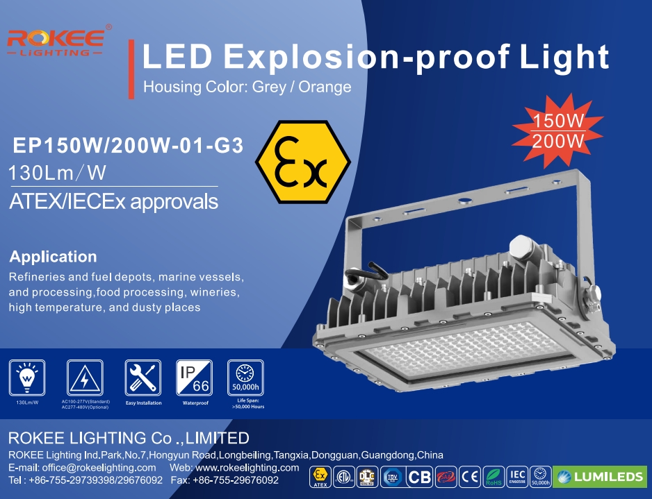 RokeeLighting's tweet image. 150W/200W Elegant grey explosion proof floodlight, 2 cable Inlets, can be connected in series.

E-mail: rokee@rokeelighting.net
#ExplosionProofLighting #FireproofLight  #HazardousAreaLighting #exproofled #zone1atexlighting #Zone1Light #Zone2  #flameproofledlight #ATEX #IECEx