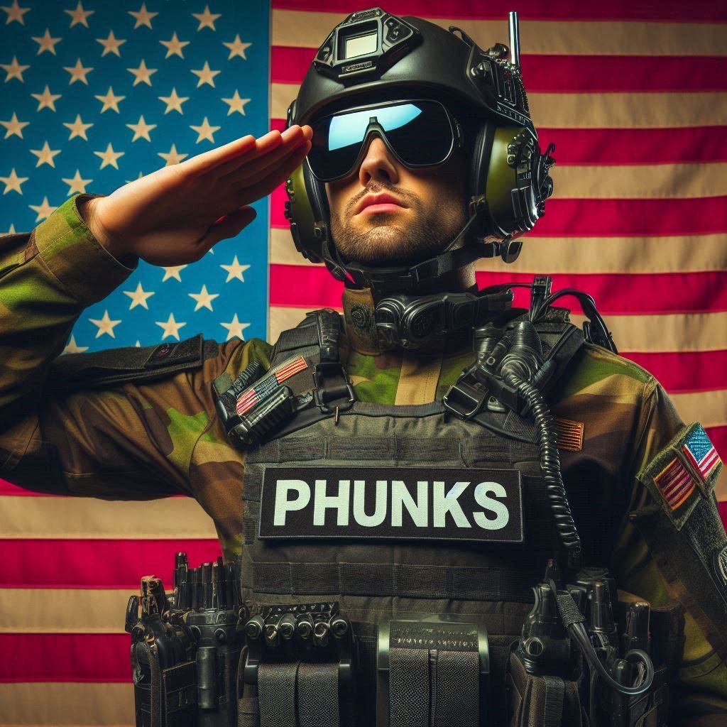 CryptoPhunksV2's tweet photo. Thank you for your service and sacrifice 🫡 🇺🇸 

May we all continue to fight for what’s right ✊

Stay Phunky Pham! 

#Phunkism 
#CryptoPhunks https://t.co/rUM9BkLoux