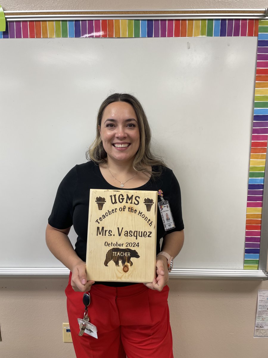 UnionGroveMS1's tweet photo. Congratulations to our Staff of the Month (Mr. Smith) &amp; our Teacher of the Month (Mrs. Vasquez).  UGMS appreciates all you do for our students and staff. https://t.co/A04YQUDOQq