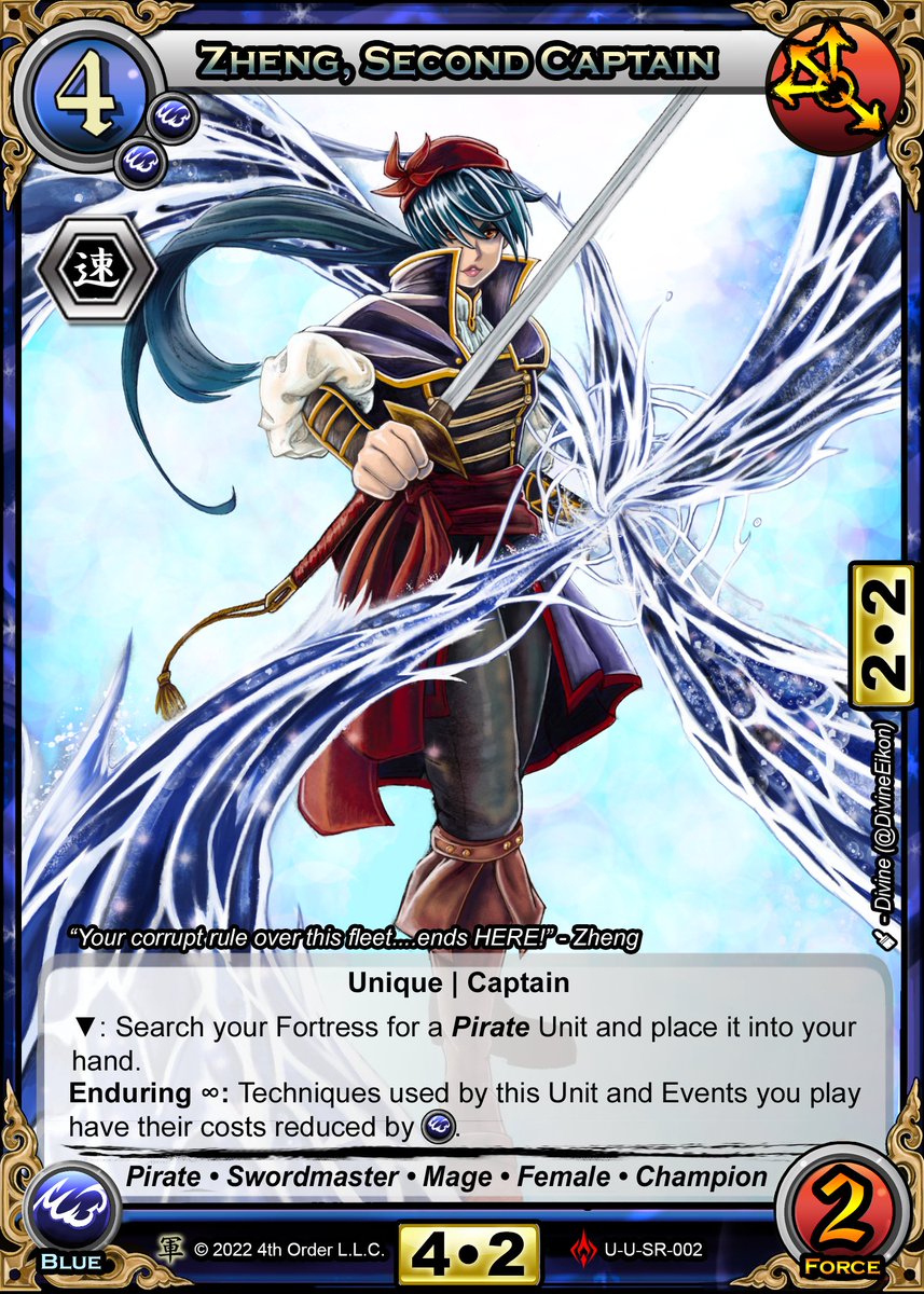 WIP preview of Zheng, second Captain!

Follow Eikonic TCG on Kickstarter for product updates!