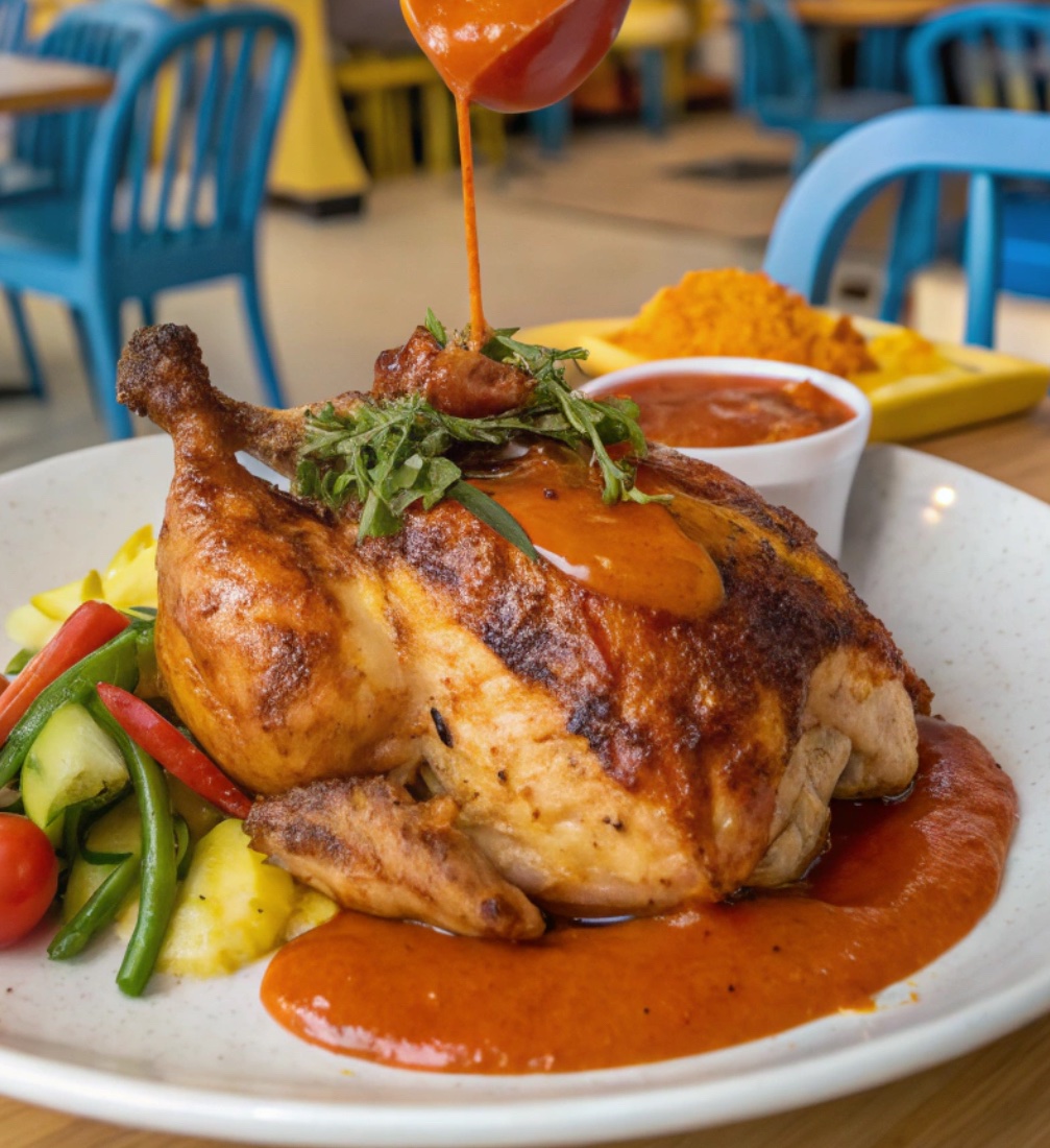 “Kalau ayam Peri Peri tu boleh cakap, dia pun akan kata, ‘Pedas tu sementara, tapi kenangan makan kat sini kekal selamanya!’ 😂 Hidup ni macam sos—kena ada kick baru sedap! 🌶️🔥 #PapaApproved #ChickenRoyale #Foodie #PaPaCR”