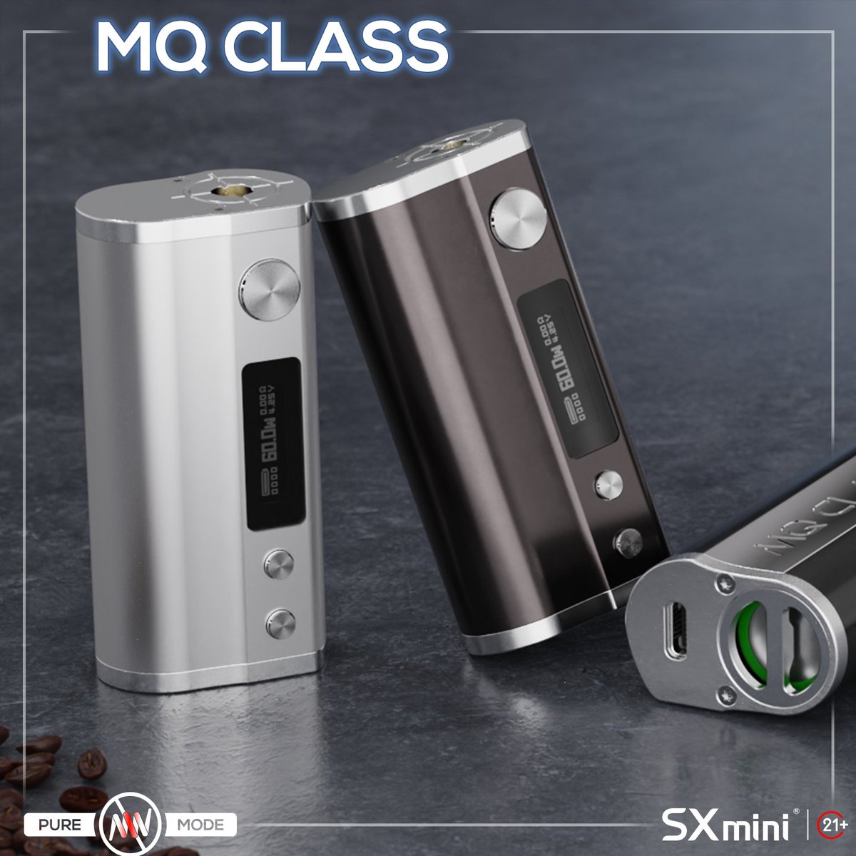 YiHi SXmini MQ Class Mod 😍Single 18650 battery 😘1-60W wattage 🥰Up to  24mm, small grip ⚠ Warning: The device is used with e-liquid which contains  addictive chemical nicotine. For Adult use only. #