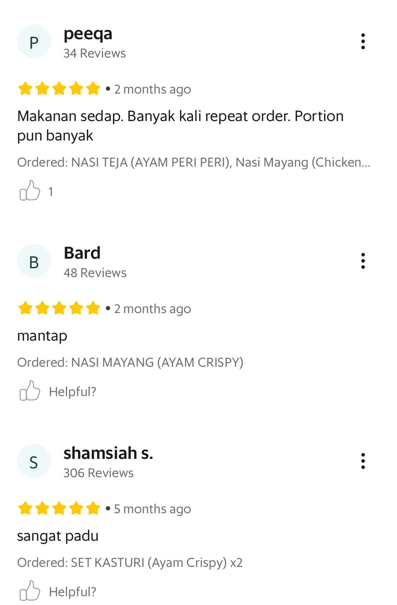 Tq gais yang bagi review