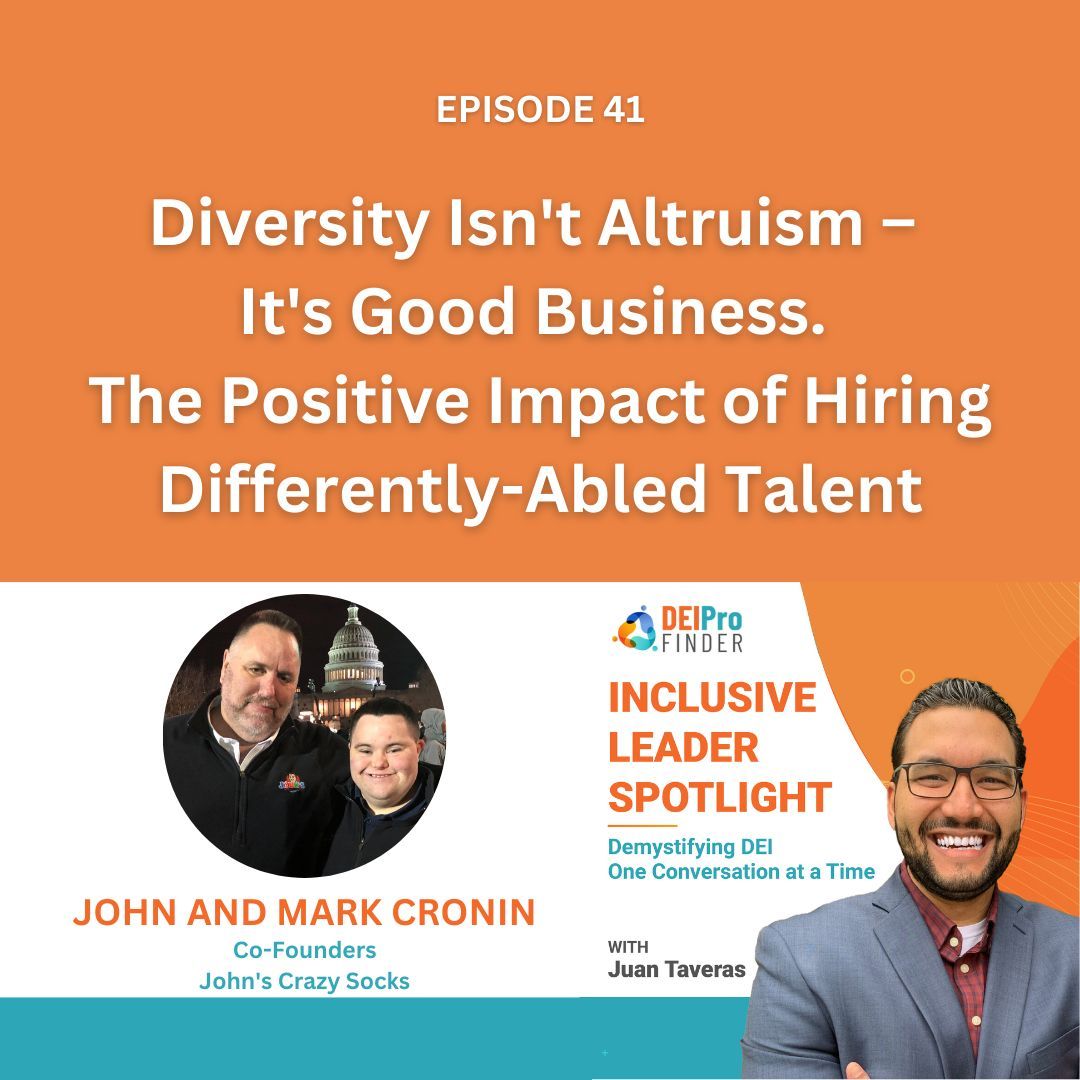 JohnsCrazySocks's tweet image. Want to know why #inclusion is a business superpower? Tune into The Inclusive Leader Spotlight to hear John and Mark Cronin share how their mission at @JohnsCrazySocks brings people together, fuels success, and spreads happiness. 🧦💙 #DifferingAbilities