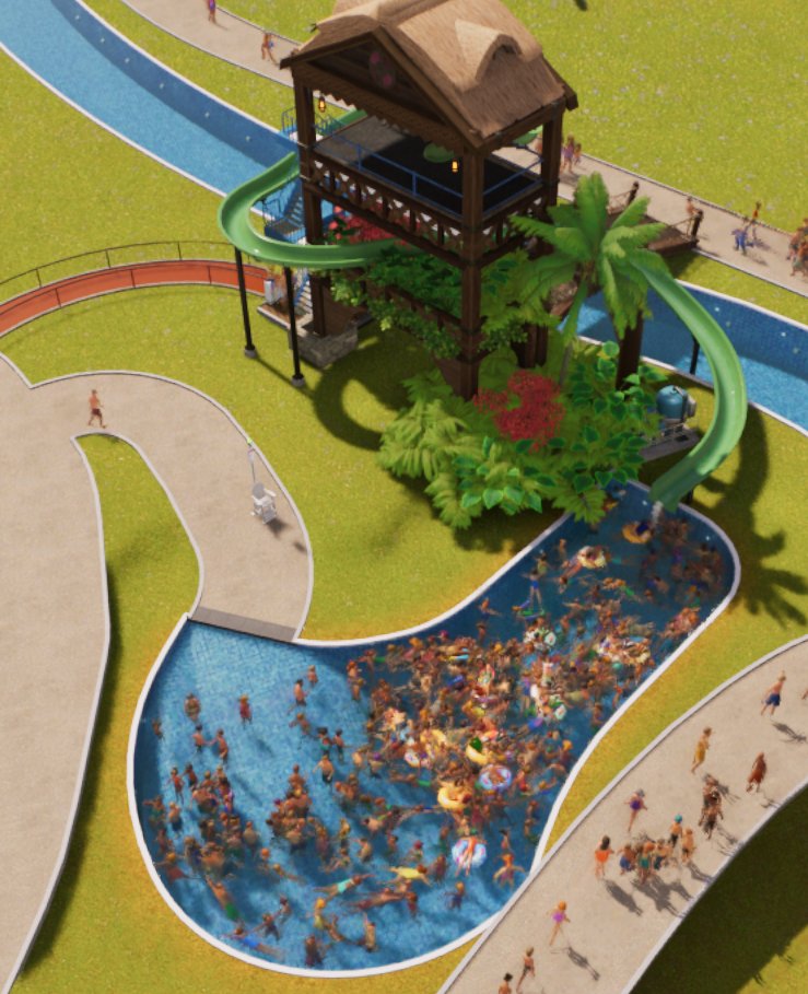 I do wish the Planet Coaster 2 water park mechanics didn't feel so neglected. It feels extremely disappointing trying to do anything water park.