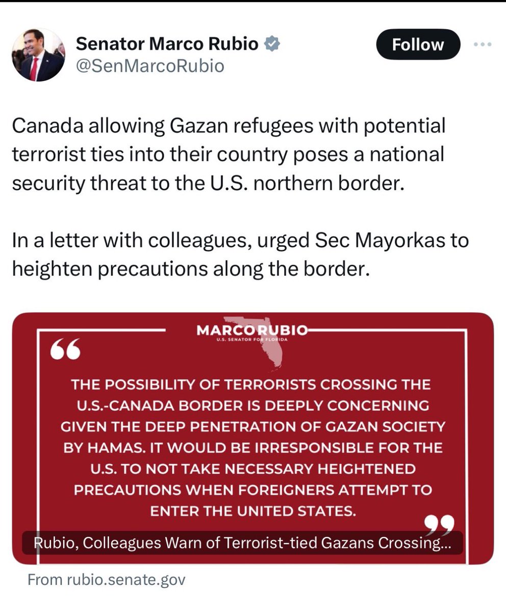 Marco Rubio appointed Secretary of State ✊🏼🇺🇸 Remember when Mr. Rubio called out Canada (Trudeau) for our horrible open borders. TRUMP picked the right one ✊🏼🇺🇸