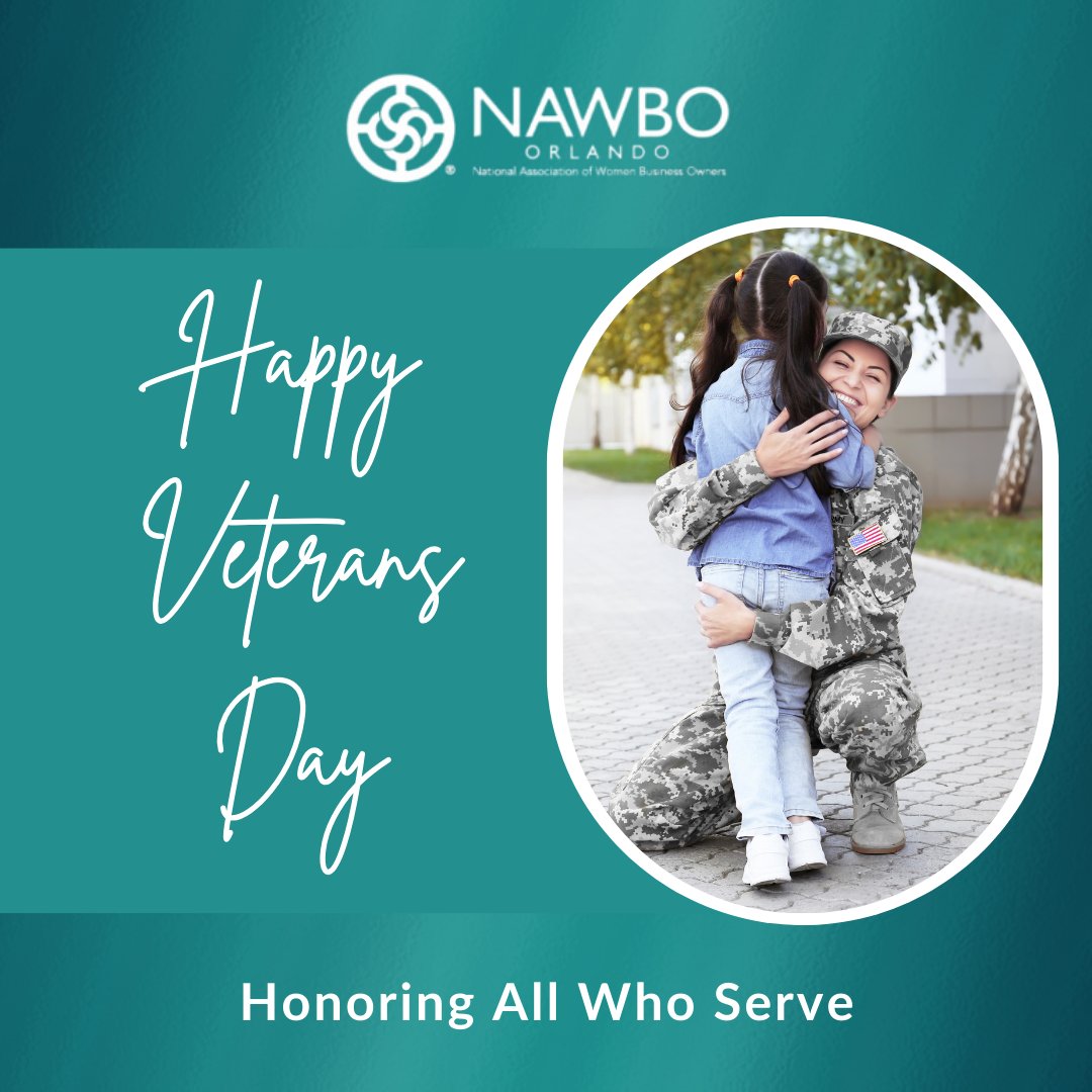 On #VeteransDay, we pause to honor the strength, courage &amp; dedication of all who have served in our military. 

#NAWBOOrlando extends our deepest gratitude to the veterans in our community &amp; the nation, including those who continue to lead as business owners &amp; community leaders.