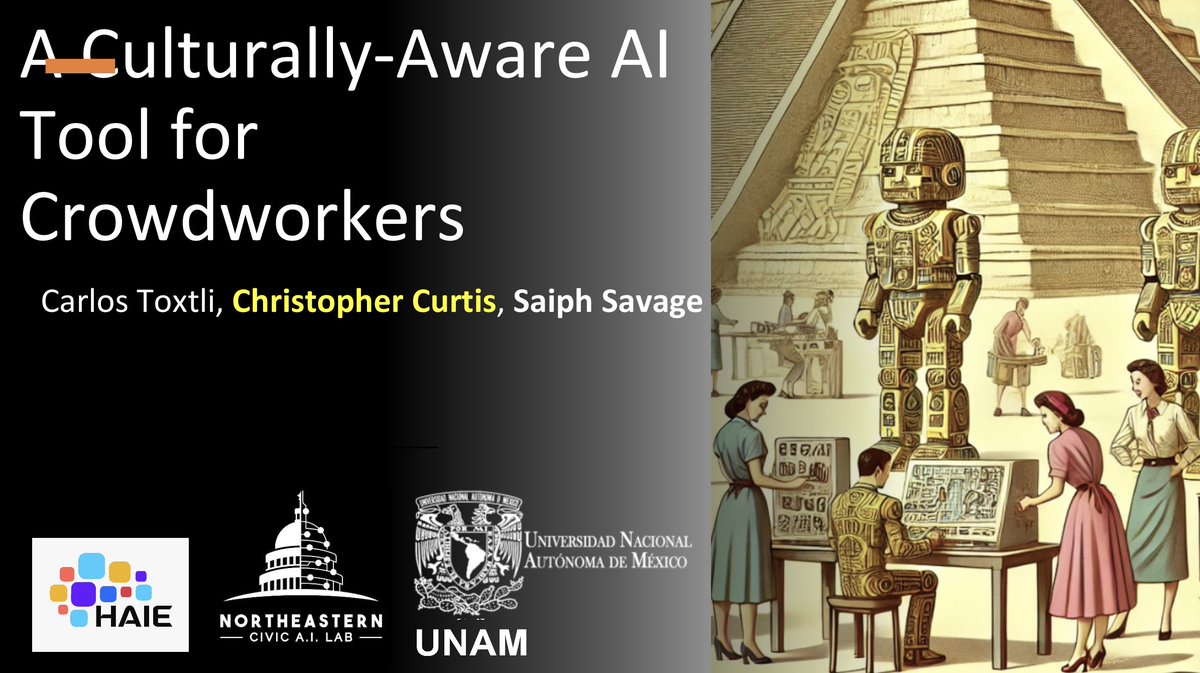 We will be presenting at #CSCW2024 the paper "A Culturally-Aware AI Tool for Crowdworkers" in which we explore chronemic approaches to support diverse work styles. Join us on Tuesday, Nov 12 at 9 am in the "Work and Technology" track at the Central 2 room dl.acm.org/doi/10.1145/36…