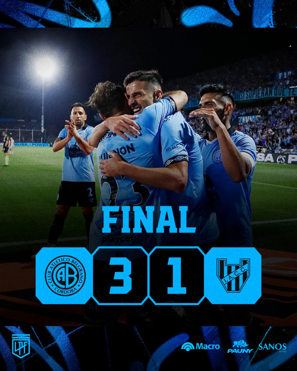 ¡GANÓOOOOO BELGRANOOOOOO!!! 💪

⚽ Con goles de Franco Jara y Jeremías Lucco y Pablo Chavarría, los Piratas golearon a Instituto por 3-1, en el Gigante de Alberdi.

#DaleBelgrano 🩵🏴‍☠️
