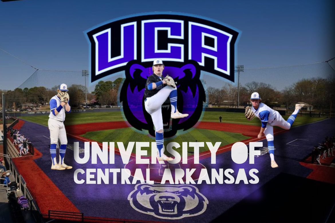 I'm excited to announce my commitment to further my academic and baseball careers at the University of Central Arkansas! Go Bears 🐻! #agtg #bearclawsup