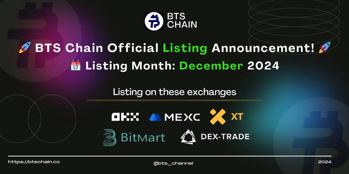 btschain_co's tweet photo. BTS Chain Exchange Listing Next Month A Game-Changer for Our Community and the Future of Blockchain 🔥💪🏻

🌐 Explore: [https://t.co/BIQJTiGod0](https://t.co/BIQJTiGod0)  
📊https://t.co/m8po3oiQZB
https://t.co/Re4X1f1emb 
https://t.co/YC27jRDXnV https://t.co/lZyLSPm5mk