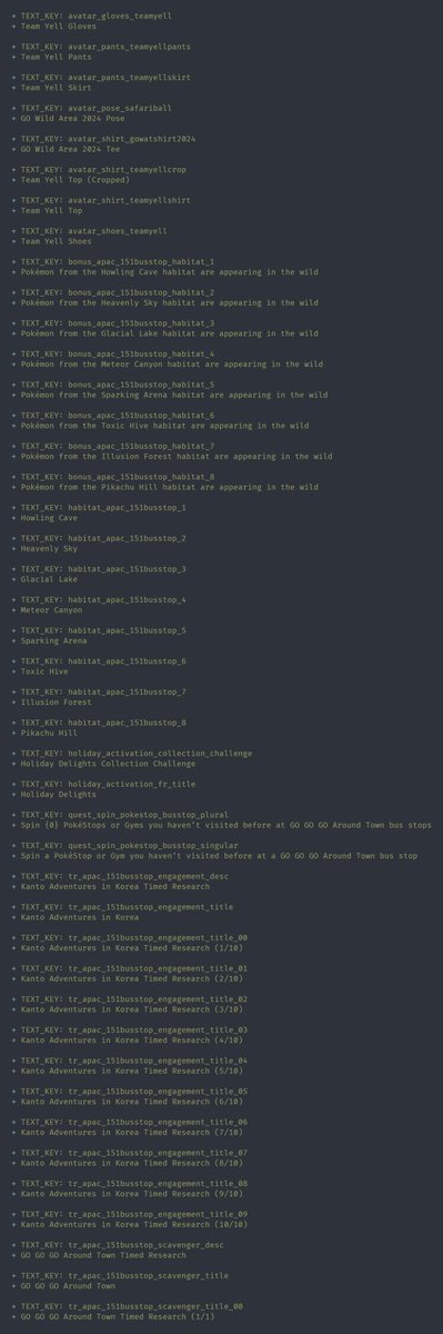 thepokemodgroup's tweet image. text update

- Team Yell items for avatar

- New event related to Korea (with 8 habitats)

pokemod.dev
#Datamine #PokemonGO