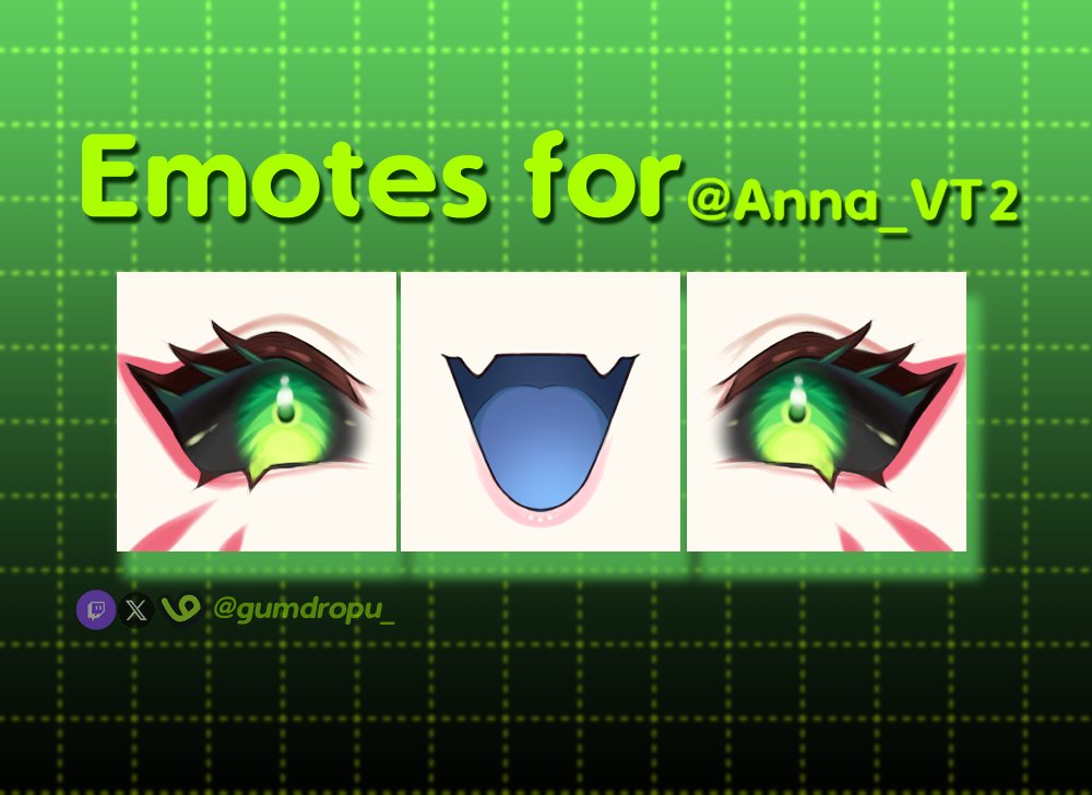 👁️👄👁️emote set for <a href="/Anna_VT2/">Anna 🌸🐺</a> !! Thank you so much again! <3 

#VTubersart #emotes
