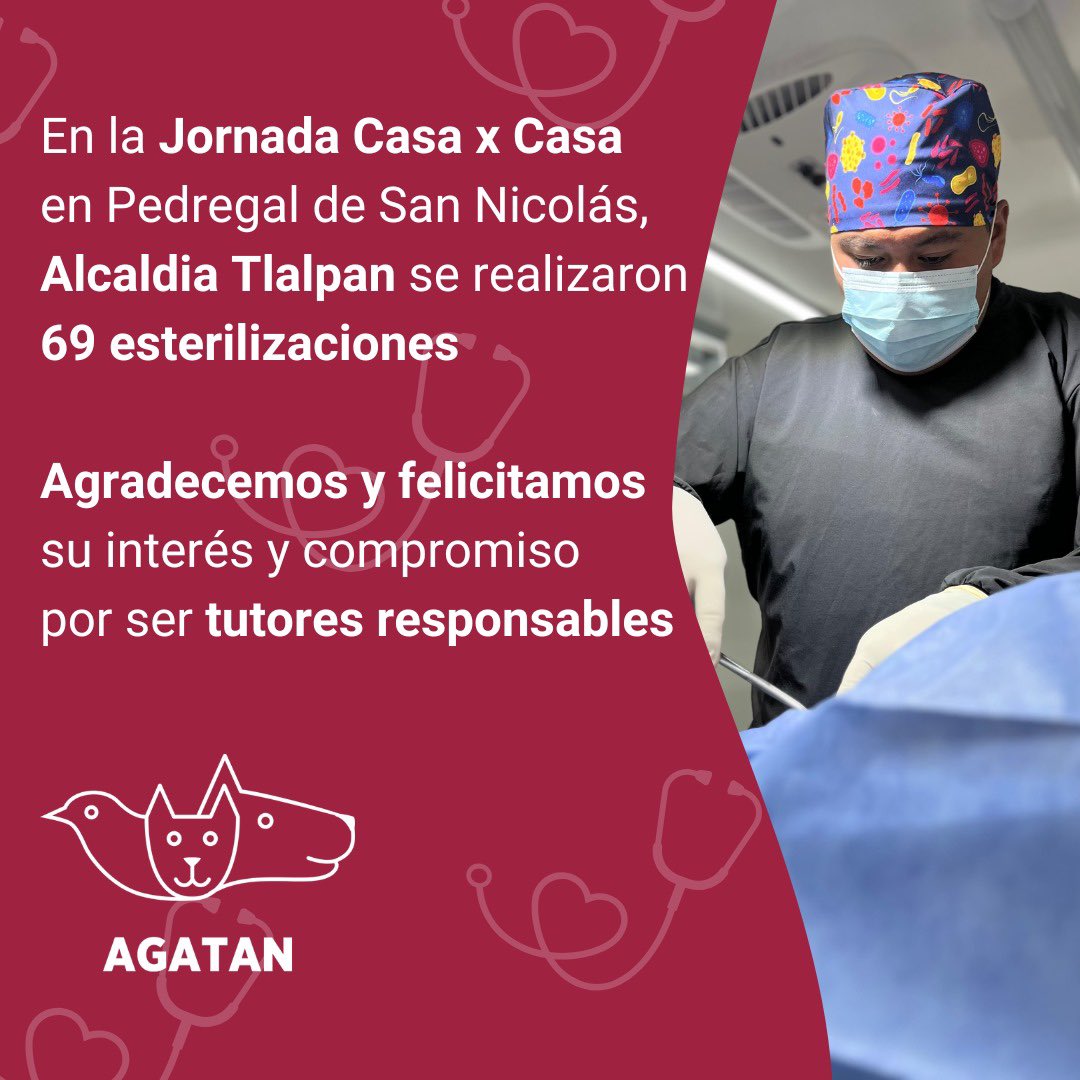Esta semana en Casa x Casa 🏡  desde Pedregal de San Nicolás nuestros doctores realizaron 69 esterilizaciones, aplicaron 180 vacunas y 191 desparasitaciones 🐾 ¡Gracias por ser tutores responsables!