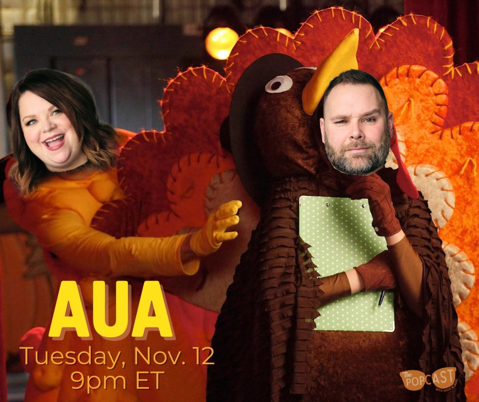 Friends With Benefots and BFOTS: Join us tomorrow, Tuesday, 11/12 for our monthly Ask Us Anything (AUA) Livestream. NIGHTTIME 🌙 9pm ET / 8pm CT / 7pm MT / 6pm PT. Bring your brown or tan side dish. 🦃 patreon.com/popcast