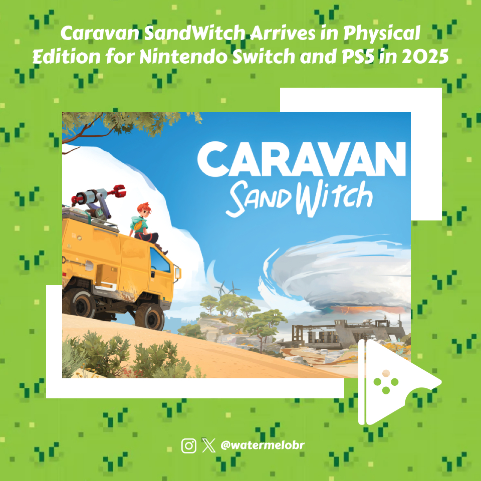 🚀 <a href="/planetoastdev/">PlaneToast✈️🍞</a>, <a href="/DearVillagers/">Dear Villagers</a>, and @SilverLiningInt announce Caravan SandWitch will arrive in a physical edition for Nintendo Switch and PS5 on March 8, 2025. 

Check out more on our portal by visiting watermelo.com.br/blog/caravan-s…

📸 Reproduction

#IndieGame