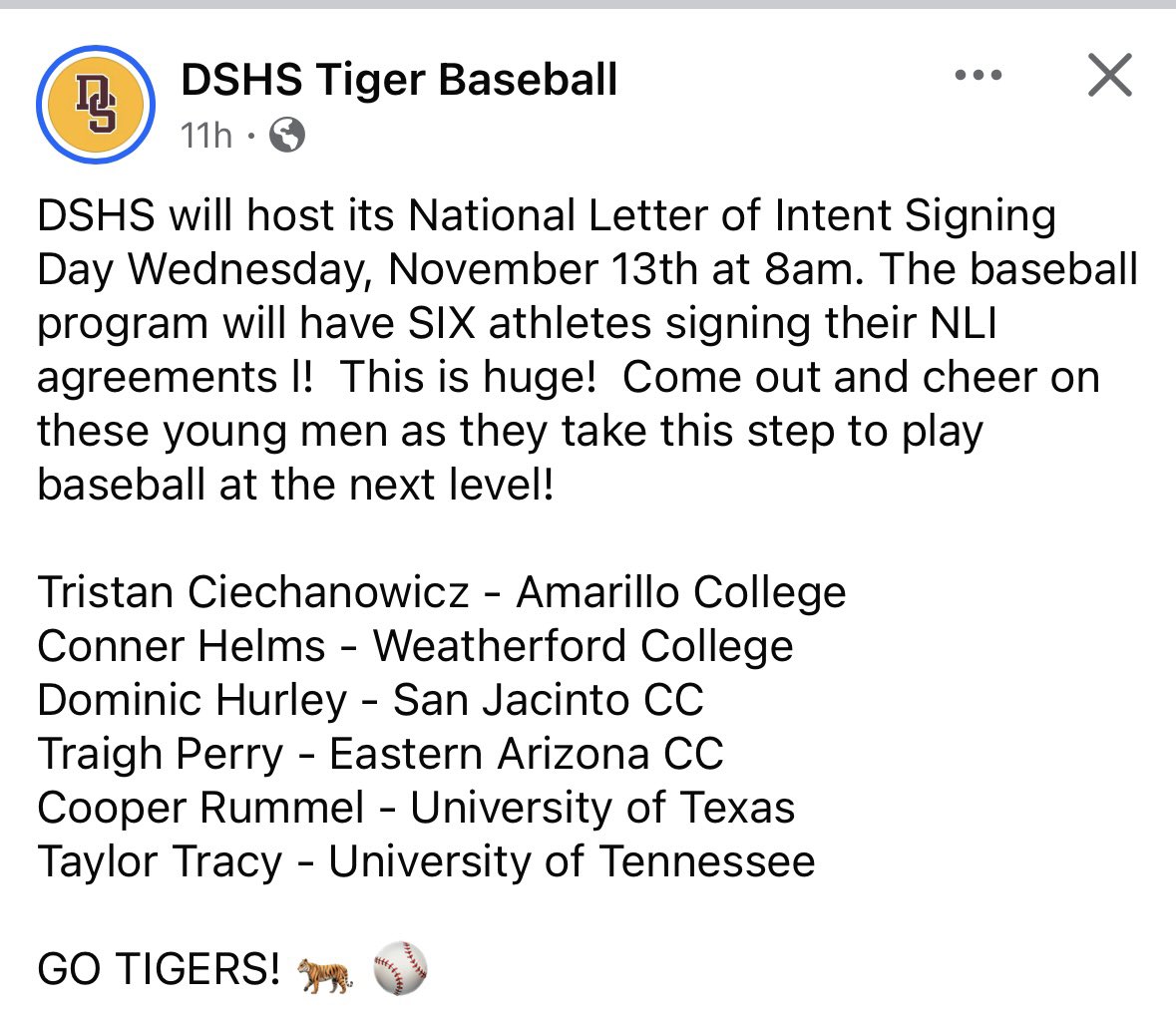 dstigerbaseball's tweet photo. https://t.co/mwI2WeNc0y