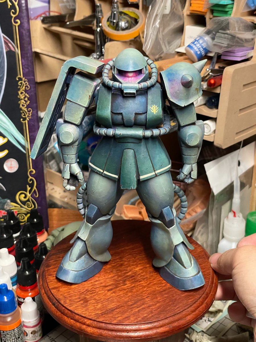 VincentYstudio's tweet image. #量産型ザク集まれ #ガンプラ
最近ミントカラーに興味がある、一部の領域の彩度を調整するために液体フィルターを使用しました マックスザクを終わらせる準備中、キャバロフAG9を作り始める準備中