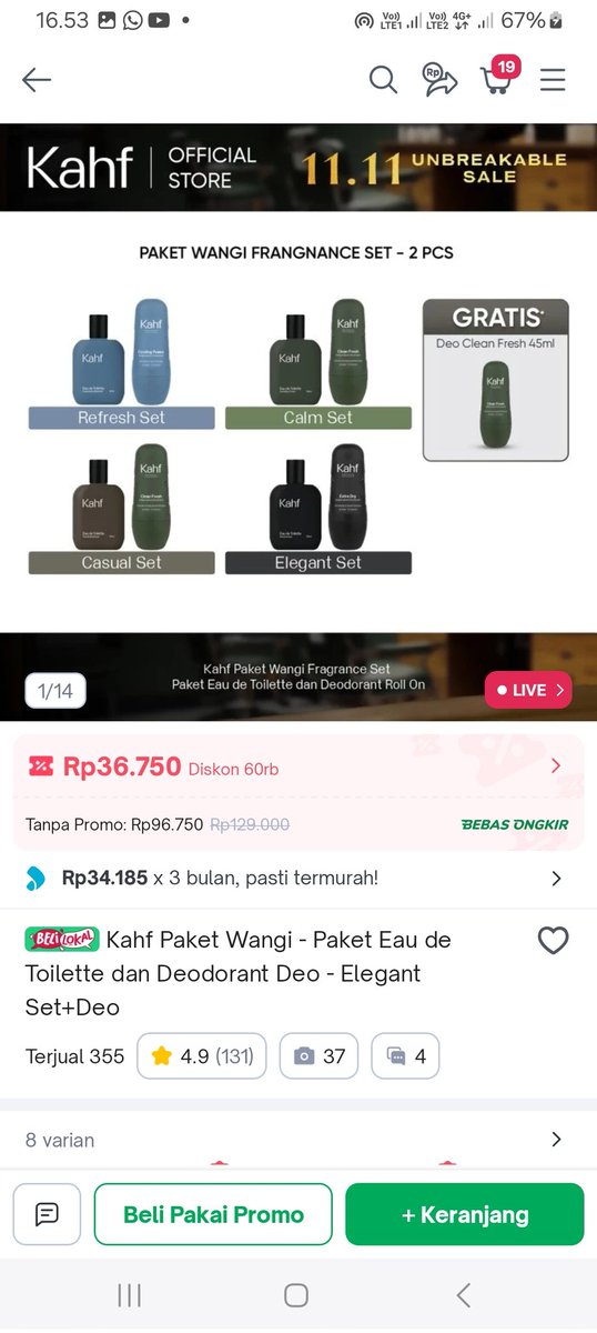 thesarkara's tweet photo. @OHMYV3NUS panggilan kepada pengabdi promo, buru ke toko ijo pas lagi diskon s.d 110rb trus co deh tuh Bundle Kahf. apa ga happy coba https://t.co/o99v6Bp5VH